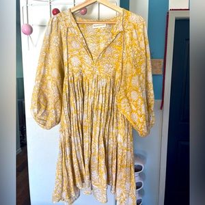 Daughters of India Kyra Mini Dress in Cumin size Small